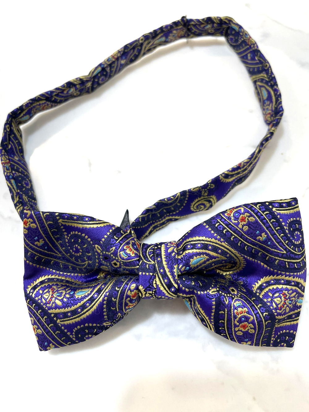Pre-Tied Purple Men's Bow Tie One Size 100% Polyester Handmade Formal